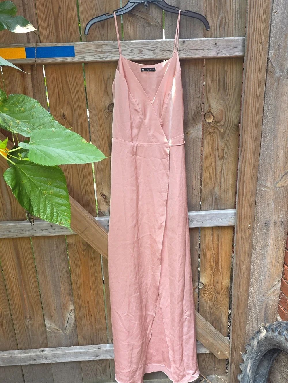 Spaghetti Strap Pink Slip Dress